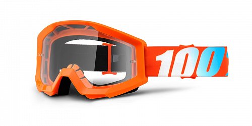 brýle Strata Orange, 100% - USA (čiré plexi s čepy pro slídy)
